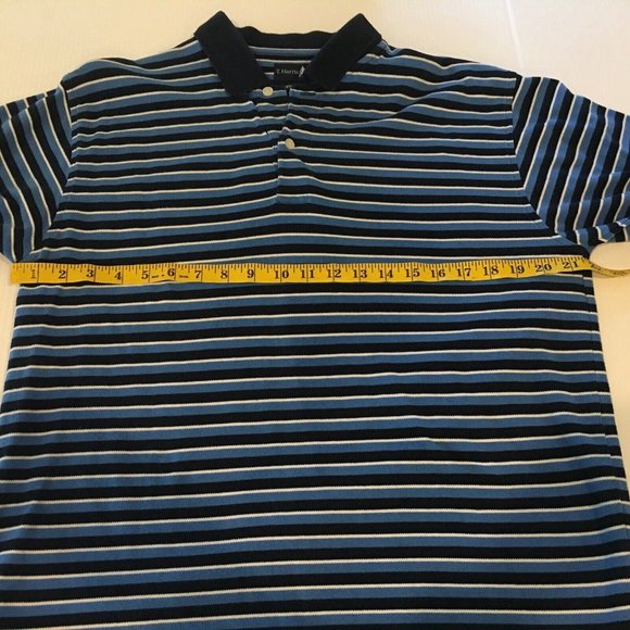 T HARRIS LONDON SHIRT MENS LARGE STRIPED BLUE GOLF POLO GENTLEMANS FIT - Picture 8 of 12